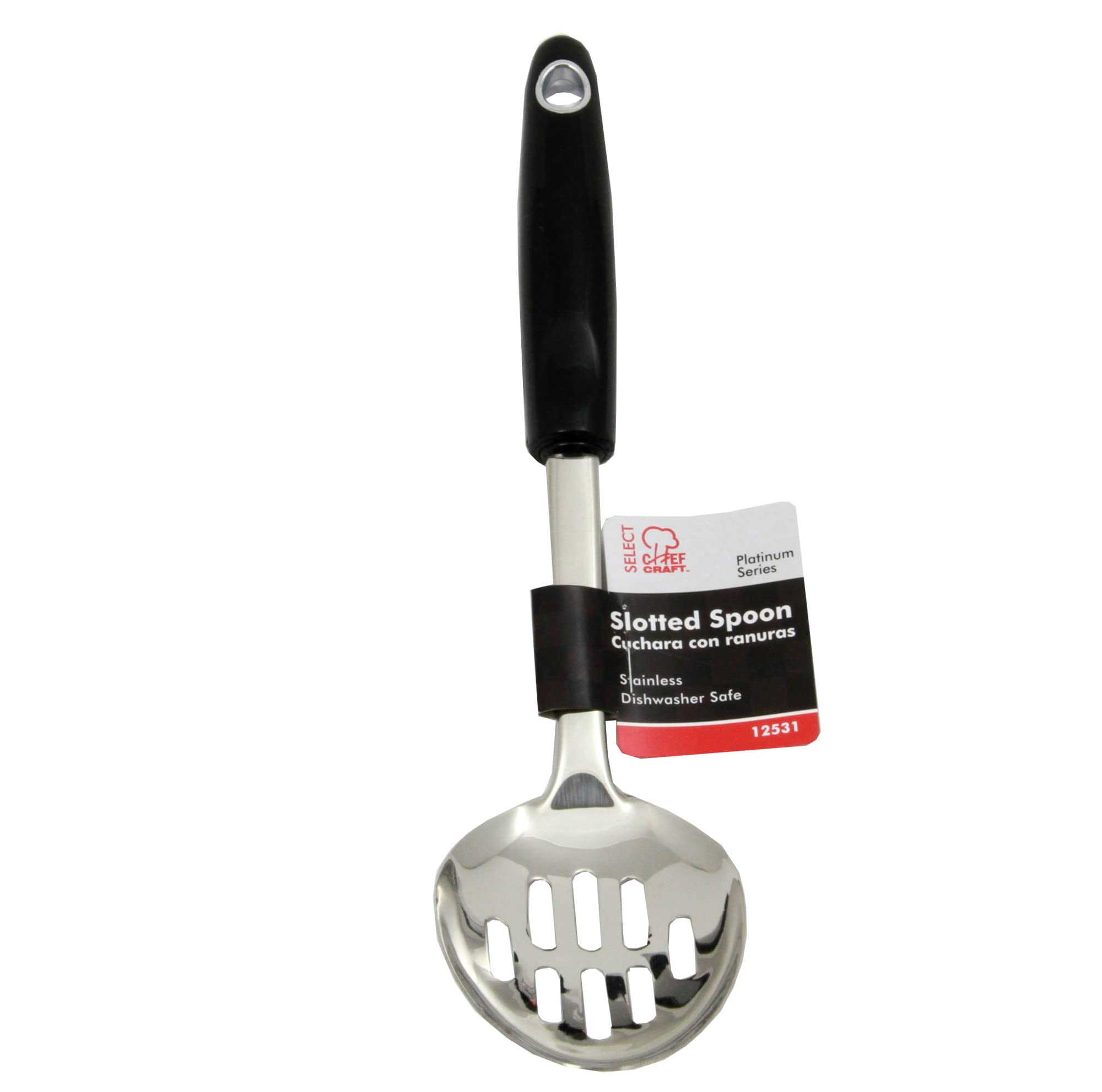 Chef Craft Heavy Duty Slotted Spoon, 12 inch, Stainless Steel