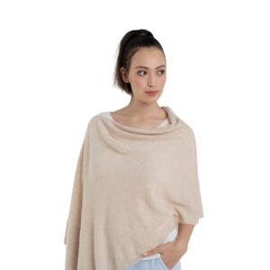 CLAUDIA NICHOLE by Alashan 100% Cashmere Luxe Dress Topper Poncho - Lightweight, Soft, Cozy & Versatile - One Size Fit with 60 Plus Colors- Great Gift Item- Dune/2316