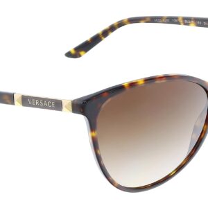 Versace VE 4260 108/13 Havana Plastic Cat Eye Sunglasses Brown Gradient Lens