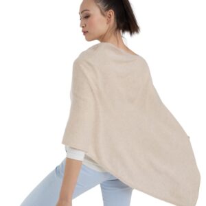 CLAUDIA NICHOLE by Alashan 100% Cashmere Luxe Dress Topper Poncho - Lightweight, Soft, Cozy & Versatile - One Size Fit with 60 Plus Colors- Great Gift Item- Dune/2316