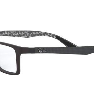 Ray-Ban RX8901 Rectangular Prescription Eyeglass Frames, Demi Gloss Black/Demo Lens, 53 mm