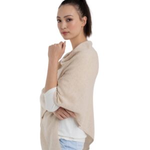 CLAUDIA NICHOLE by Alashan 100% Cashmere Luxe Dress Topper Poncho - Lightweight, Soft, Cozy & Versatile - One Size Fit with 60 Plus Colors- Great Gift Item- Dune/2316