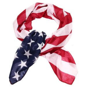 Falari Large USA American Flag Scarf Beach Wrap Soft Lightweight 72" X 36"