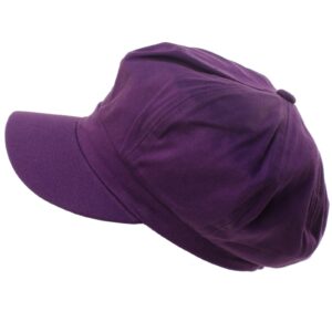 summer 100% cotton plain blank 8 panel newsboy gatsby apple cabbie cap hat purple