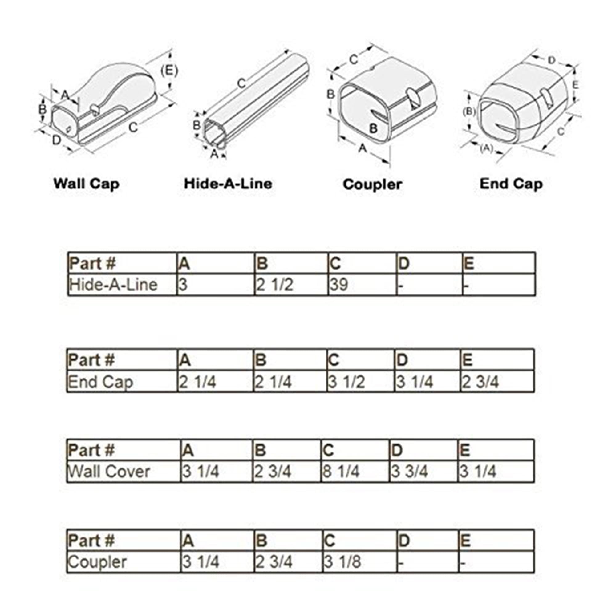 DuctlessAire White Paintable Mini Split Line Set Cover Kit - Weather Resistant, Easy Installation, Intended for Ductless Mini Split or Central Systems, 3" x 7.5 ft.