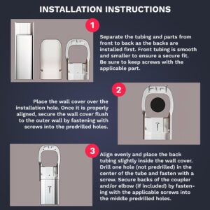 DuctlessAire White Paintable Mini Split Line Set Cover Kit - Weather Resistant, Easy Installation, Intended for Ductless Mini Split or Central Systems, 3" x 7.5 ft.