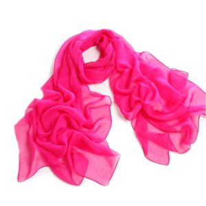 Tapp Collections Fashionable Solid Color Chiffon Scarf - Magenta