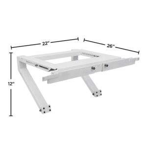 Top Shelf TSB-2438 Universal Heavy Duty Window Air Conditioner AC Support Bracket -Holds Up to 225 lbs., No Drilling or Tools Required, White