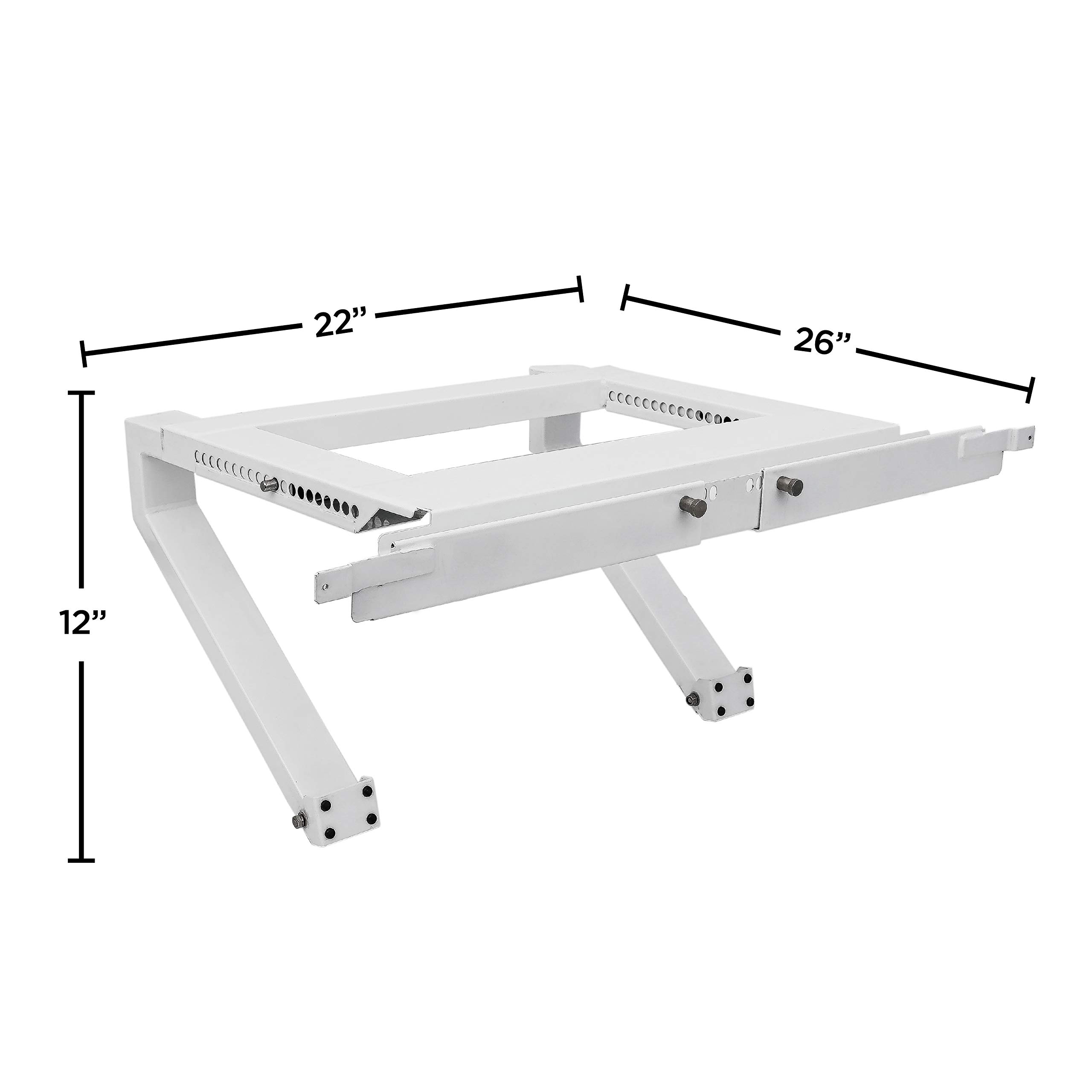 Top Shelf TSB-2438 Universal Heavy Duty Window Air Conditioner AC Support Bracket -Holds Up to 225 lbs., No Drilling or Tools Required, White