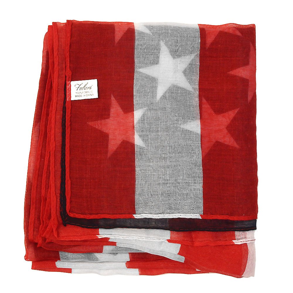 Falari Large USA American Flag Scarf Beach Wrap Soft Lightweight 72" X 36"