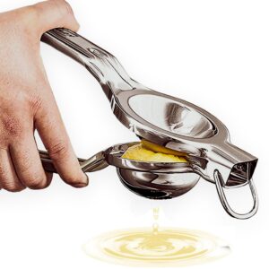 nuvantee lemon squeezer - large stainless-steel manual citrus juicer for lime juice & orange juice