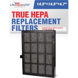 lifesupplyusa true hepa replacement filter compatible with winix 114190 size 21