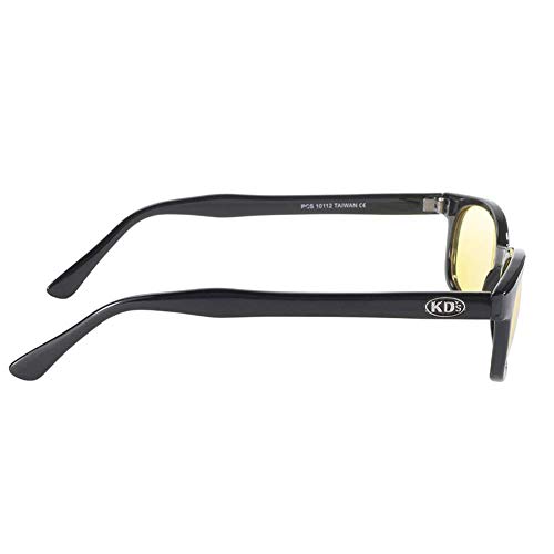 Original X-KD's Biker Shades Sunglasses Black Frames w/Yellow Lenses