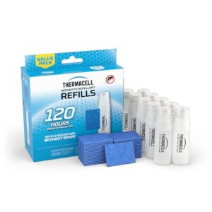 thermacell mosquito repellent refills; compatible with any fuel-powered thermacell repeller; highly effective, long lasting, no spray or mess; 15 foot zone of mosquito protection