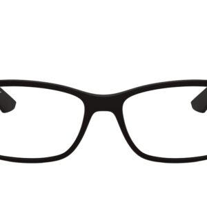 Ray-Ban RX7047 Rectangular Prescription Eyeglass Frames, Matte Black/Demo Lens, 54 mm