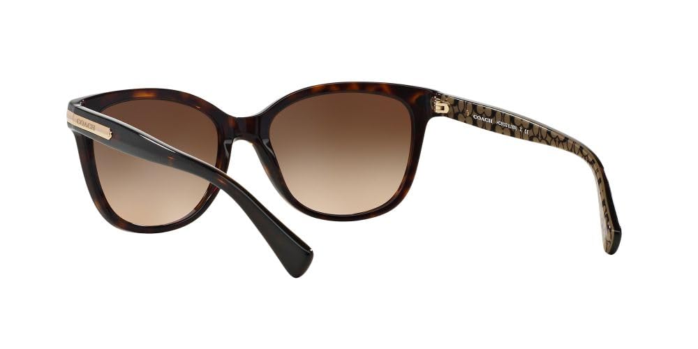 Coach HC8132 Sunglasses, Dark Tortoise/Dark Brown Gradient, 57 mm