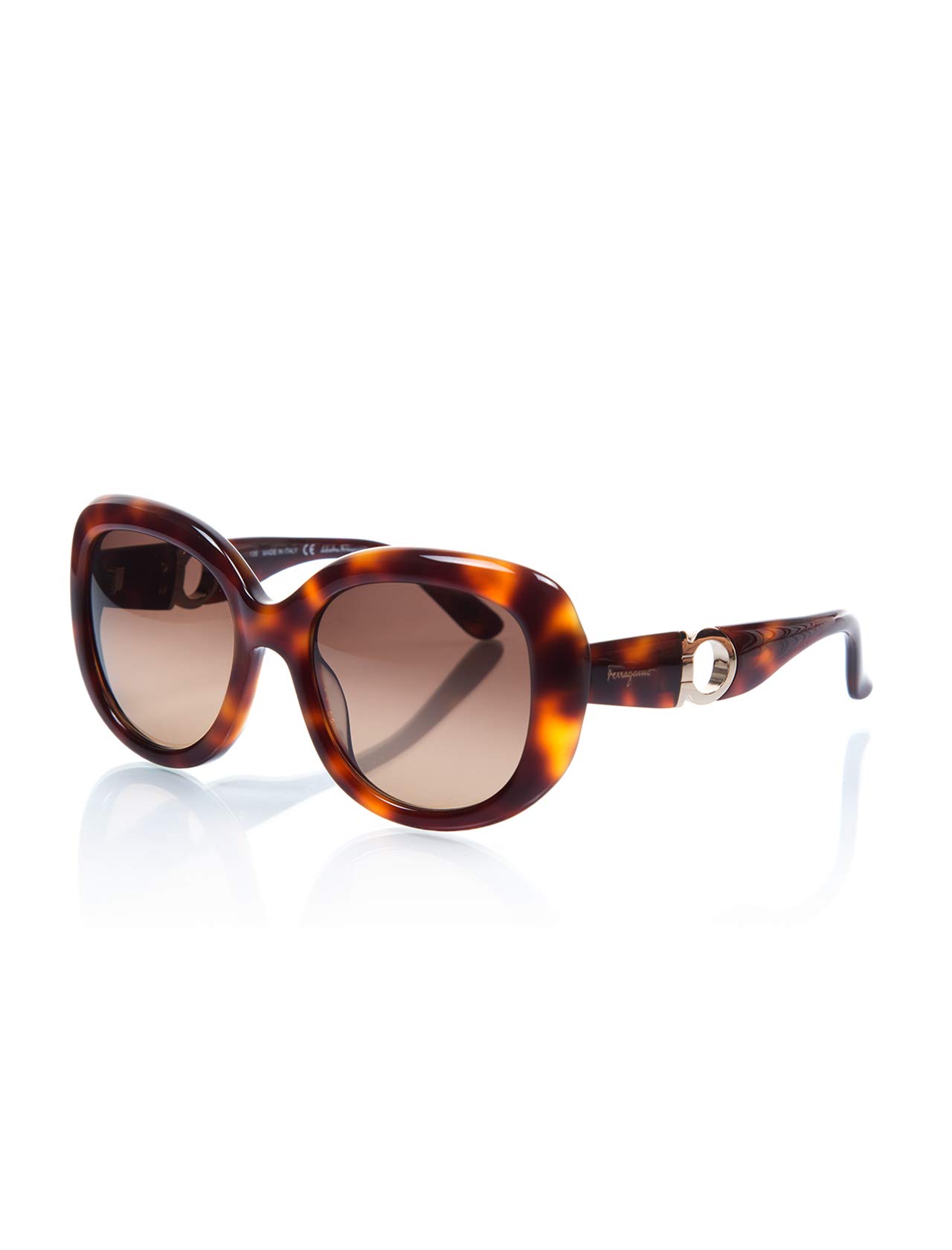 Salvatore Ferragamo Women's Gancino Sunglasses, Tortoise, One Size