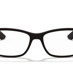 Ray-Ban RX7047 Rectangular Prescription Eyeglass Frames, Matte Black/Demo Lens, 54 mm