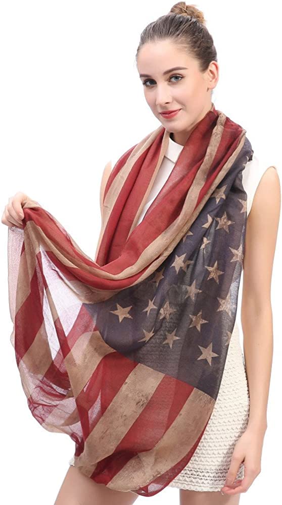 REINDEAR Premium American Flag Scarf (Vintage Long)