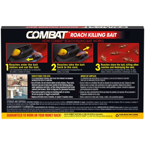 Combat Roach Killing Bait Stations for Small and Large Roaches, 6 Count (Pack of 1)