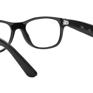 Ray-Ban RX5184 New Wayfarer Square Prescription Eyeglass Frames, Black/Demo Lens, 54 mm