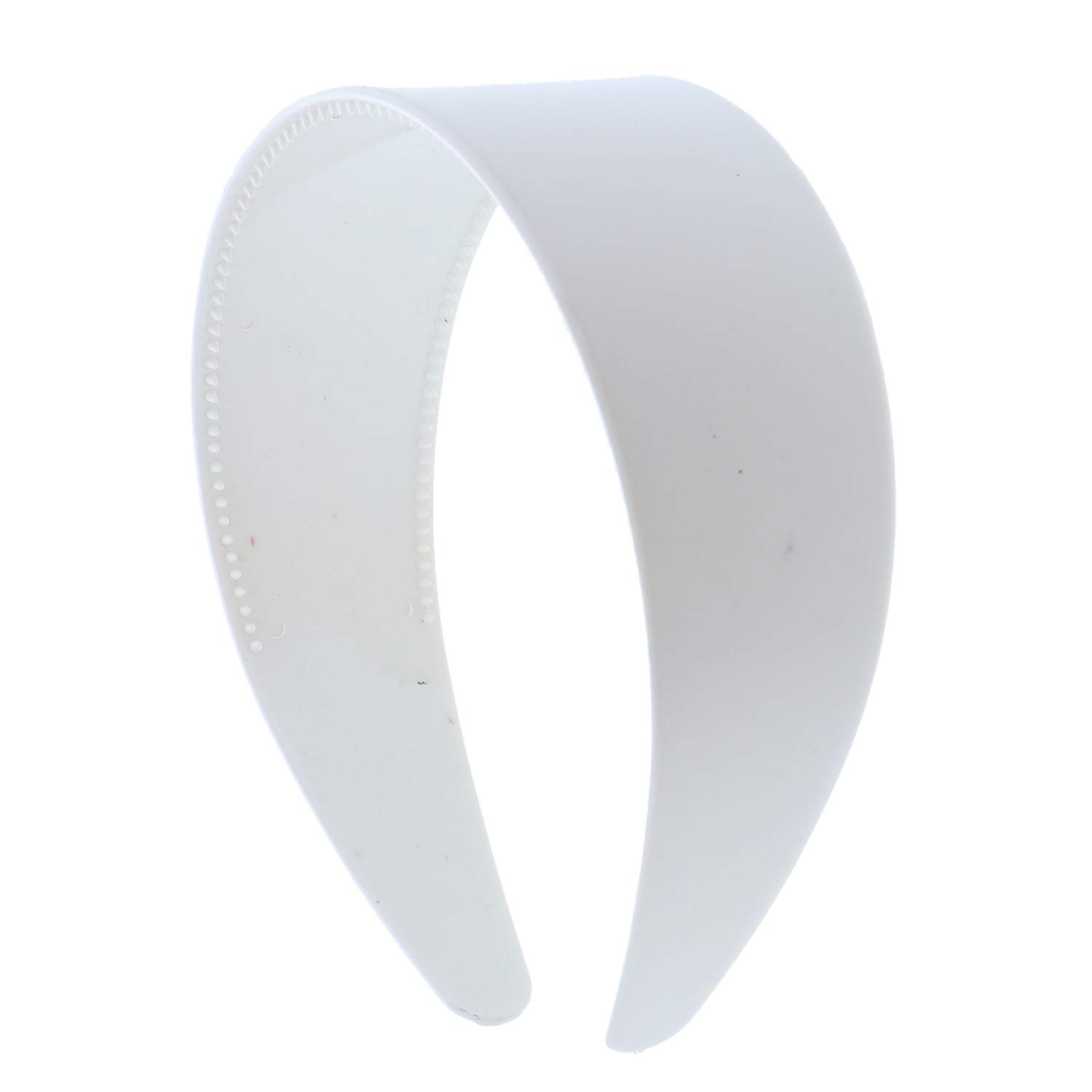 Motique Accessories White 2 Inch Hard Plastic Headband with Teeth Women and Girls wide Hair band