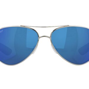 Costa Del Mar Womens Loreto Aviator Sunglasses, Palladium/Grey Blue Mirrored Polarized-580P, 56 mm