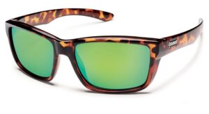 suncloud polarized sunglasses mayor in tortoise with green mirror lens