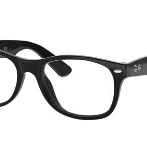 Ray-Ban RX5184 New Wayfarer Square Prescription Eyeglass Frames, Black/Demo Lens, 54 mm