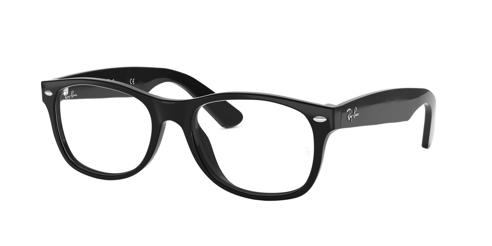 Ray-Ban RX5184 New Wayfarer Square Prescription Eyeglass Frames, Black/Demo Lens, 54 mm