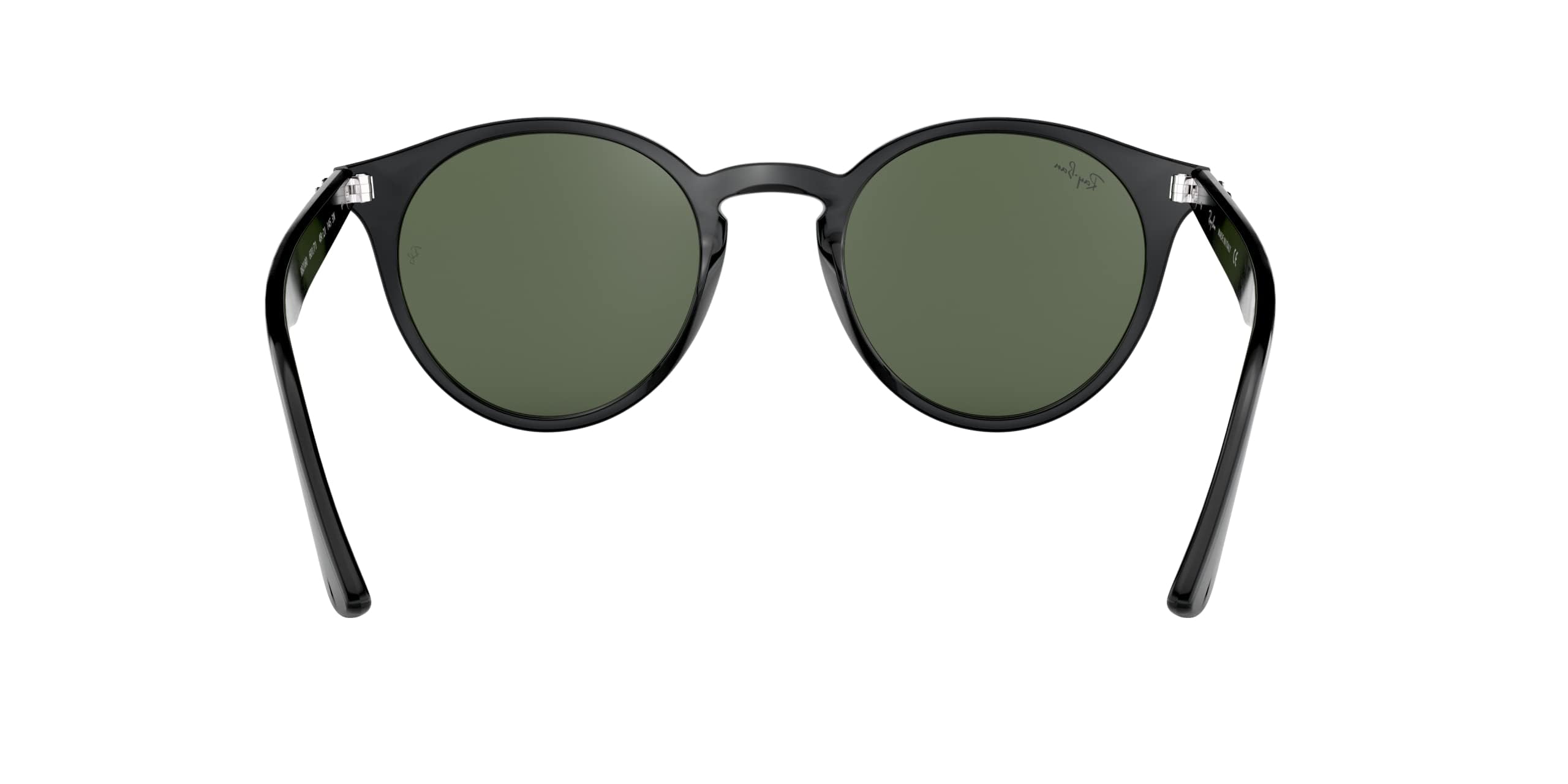 Ray-Ban RB2180 Round Sunglasses, Black/Dark Green, 49 mm