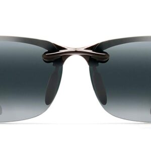 Maui Jim Banyans w/Patented PolarizedPlus2 Lenses Polarized Sport Sunglasses, Gloss Black/Neutral Grey, Large + 2