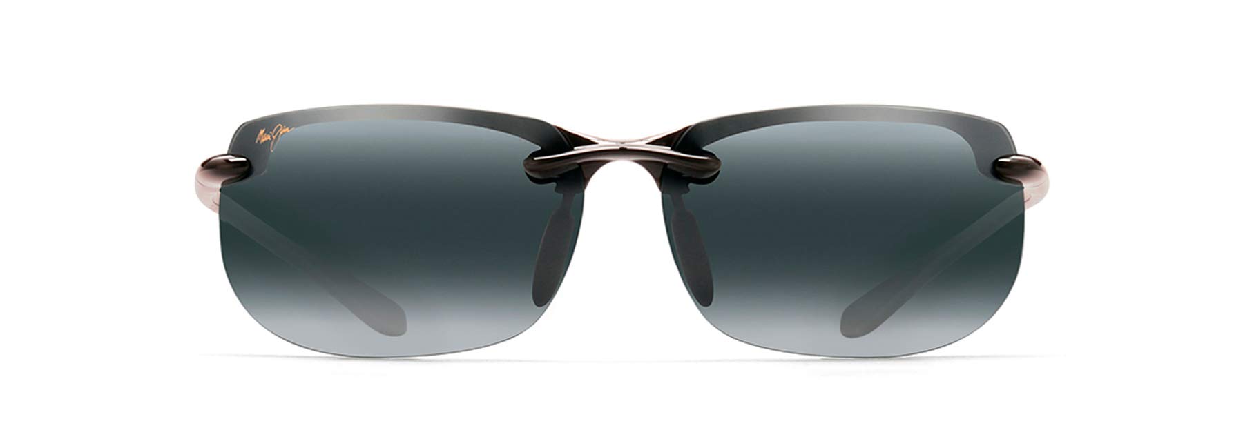 Maui Jim Banyans w/Patented PolarizedPlus2 Lenses Polarized Sport Sunglasses, Gloss Black/Neutral Grey, Large + 2