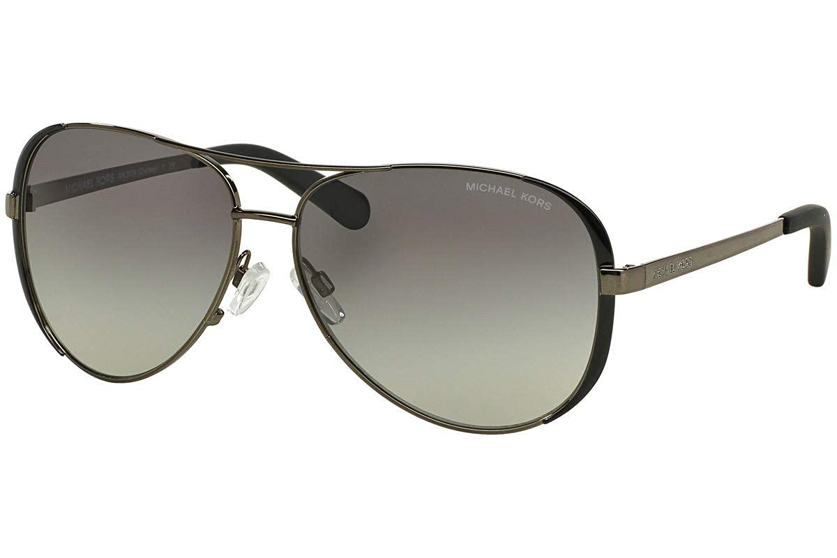 Michael Michael Kors Women's MK5004 Designer Sunglasses, Gunmetal/Black