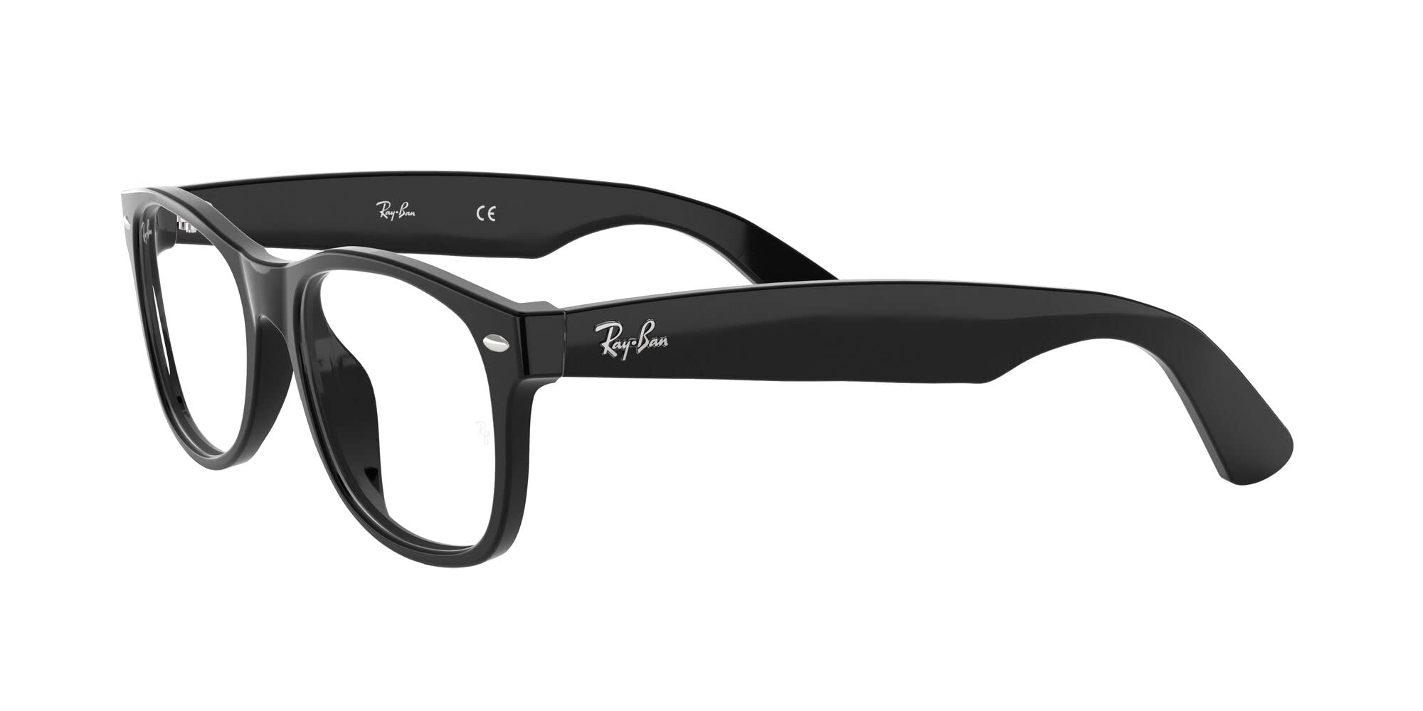 Ray-Ban RX5184 New Wayfarer Square Prescription Eyeglass Frames, Black/Demo Lens, 54 mm