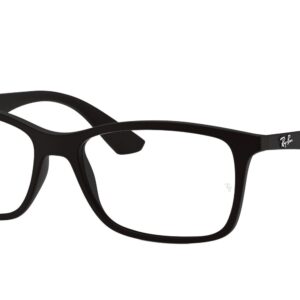 Ray-Ban RX7047 Rectangular Prescription Eyeglass Frames, Matte Black/Demo Lens, 54 mm