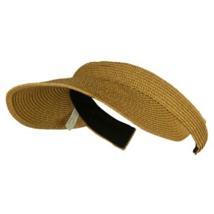 upf 50+ paper braid clip on visor - toast brown osfm