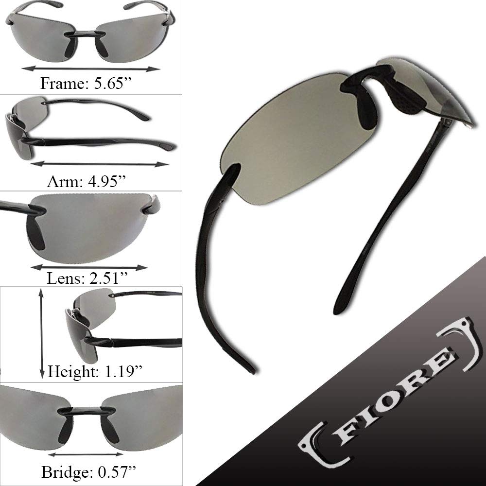 Fiore Polarized Sunglasses For Men And Women TR90 Rimless Frame UV Sun Glasses