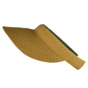 UPF 50+ Paper Braid Clip On Visor - Toast Brown OSFM