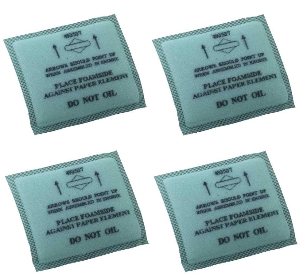 Briggs & Stratton OEM 493537S 493537S-4 Pre-Filters (4 Pack)