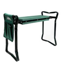 burpee 92314 garden kneeler with cushion seat easy to store-portable outdoor bench foldable and light weight, green