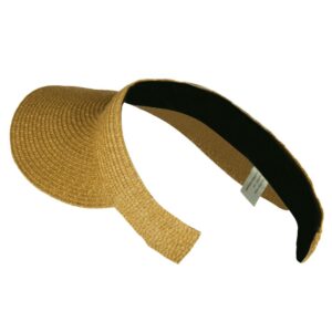 UPF 50+ Paper Braid Clip On Visor - Toast Brown OSFM