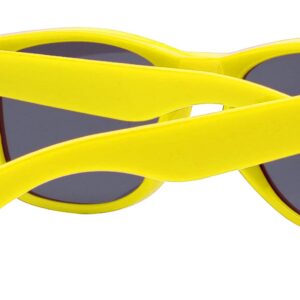 OWL Retro Style Yellow Frame Vintage Smoke Lens Sunglasses for Ladies