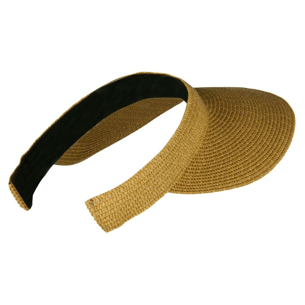 UPF 50+ Paper Braid Clip On Visor - Toast Brown OSFM