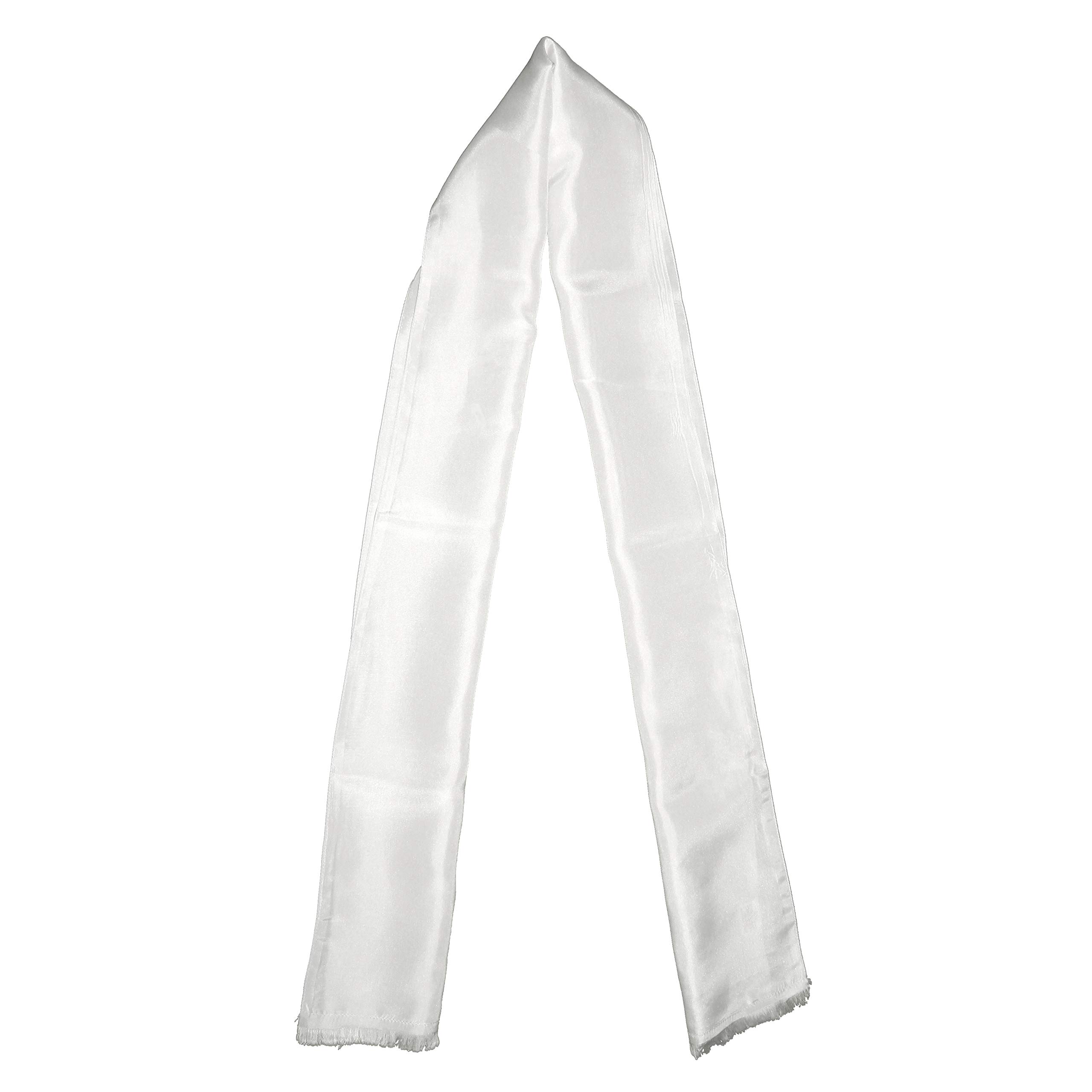 Royal Silk Dashing White Silk Aviator Scarf Pure 100% Silk – 8” x 60”