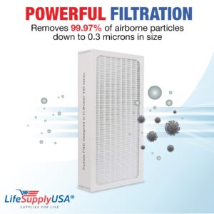 LifeSupplyUSA Particle Air Cleaner Filter Replacement Compatible with Blueair 400 Series Air Cleaners 400PF 401 401PF 410B 402 403 410 450E 455 455EB