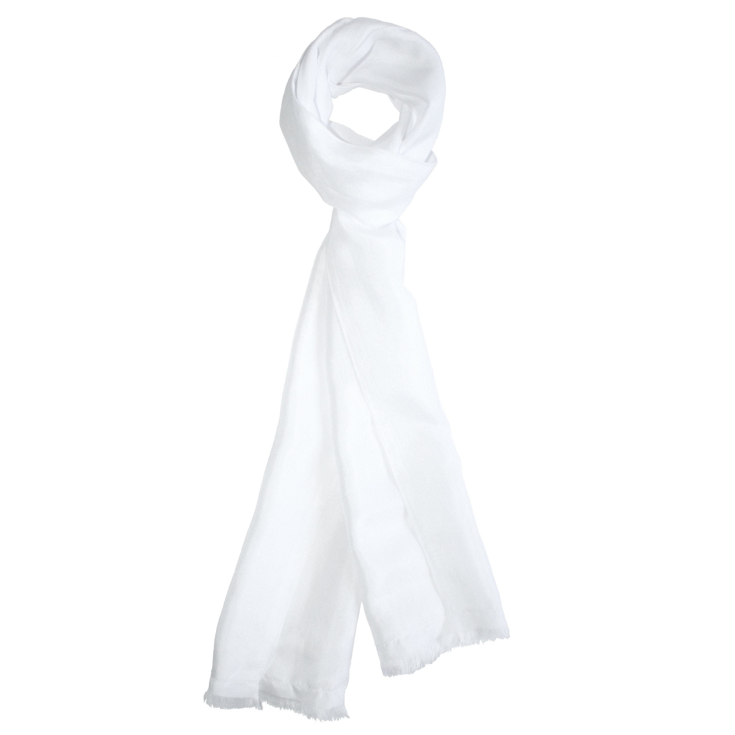 Royal Silk Dashing White Silk Aviator Scarf Pure 100% Silk – 8” x 60”