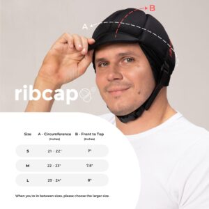 Ribcap Fox Medical Grade Protective Helmet | Black | Medium (22-23") | Soft Helmet for Epilepsy | Protective Helmet for Seizures | Fashionable and No Stigma