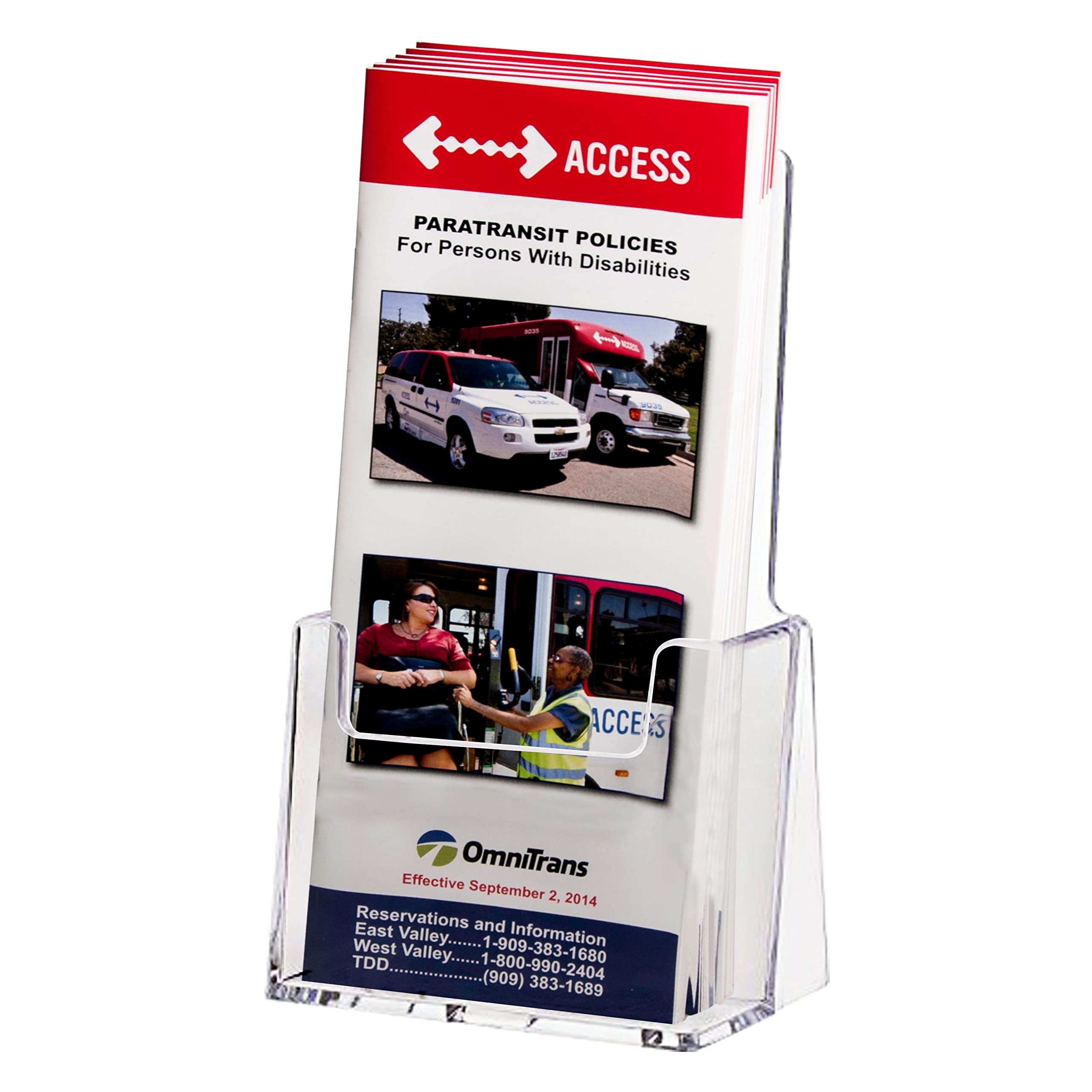 Clear-Ad - Acrylic Trifold Brochure Holder - Rack Card Display - Pamphlet Stand - LHF-S100 (Single Pack)