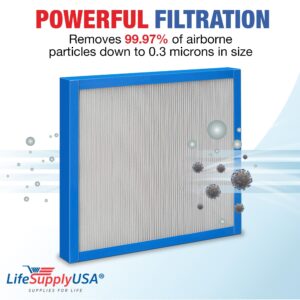 LifeSupplyUSA HEPA Filter: Compatible with HoMedics Air Purifier Filter Replacement AF-100FL, 100 CADR Models - Enhanced Air Quality, Easy Install, Efficient Particle Filtration, Long-Lasting